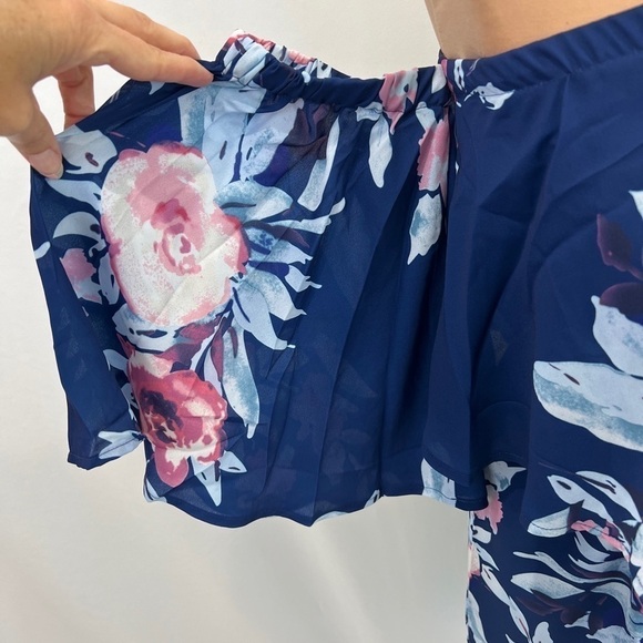 YUMI Kim Celine‎ Blue Floral Flutter Sleeve Mini Dress - Picture 5 of 13